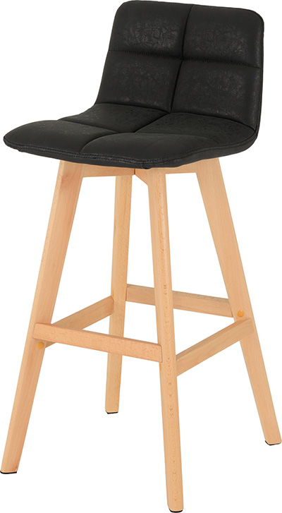 Darwin Bar Chair With Black Faux Leather Seat - Click Image to Close